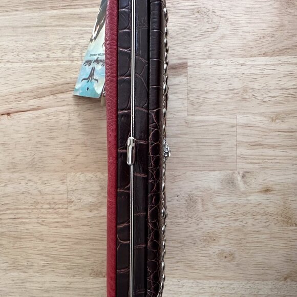 NWT Heritage West Women's Western Clutch Wallet Rhinestone Accents Red‎ - Picture 8 of 10